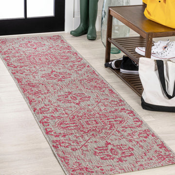 Estrella Bohemian Medallion Textured Weave Indoor/outdoor Runner Rug